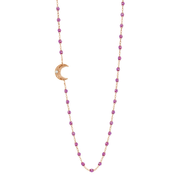 gigi clozeau Collier galaxy Lune diamant or rose 42 cm