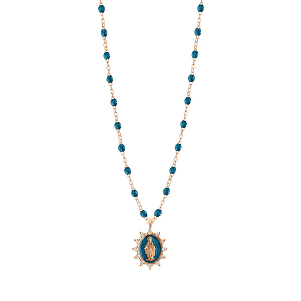 gigi clozeau Collier jungle Petite Madone Suprême diamants or rose 42 cm