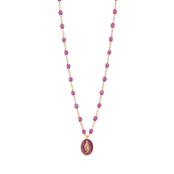 gigi clozeau Collier Madone résine galaxy or rose 42 cm