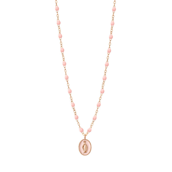 gigi clozeau Collier Madone résine rose bébé or rose 42 cm