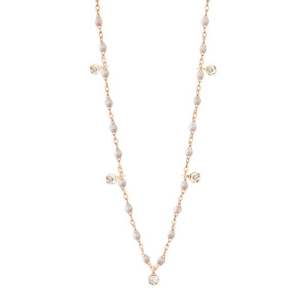 gigi clozeau Collier opale Gigi Suprême or rose 5 diamants 45 cm