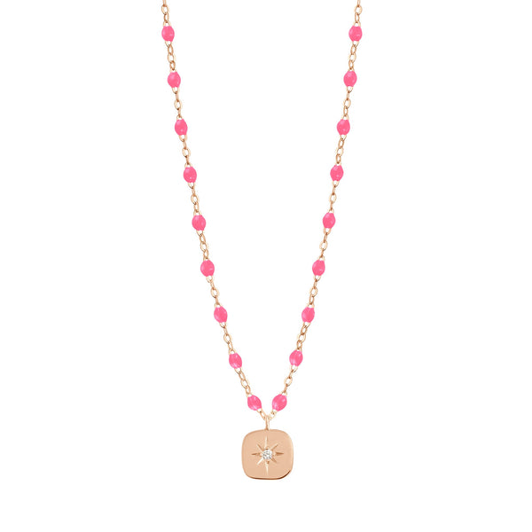 gigi clozeau Collier rose fluo Miss Gigi diamant or rose 42 cm