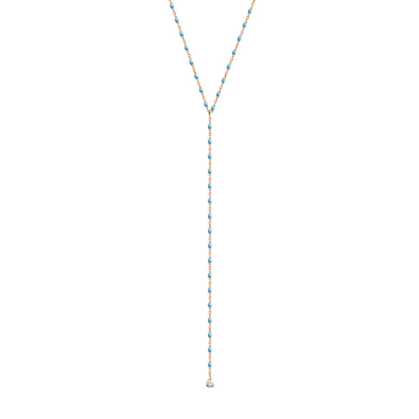 gigi clozeau Collier turquoise Mini Gigi party Y or rose 1 diamant 50 cm