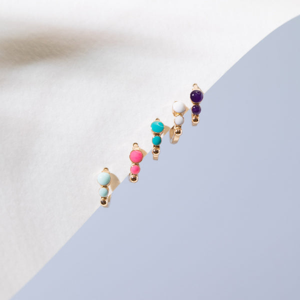 Gigi Clozeau Créoles Classique Gigi Résine Blanche Or Rose