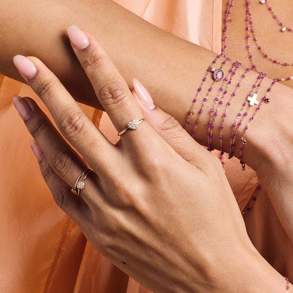 Gigi Clozeau Bague Puce Diamants Or Rose T 52