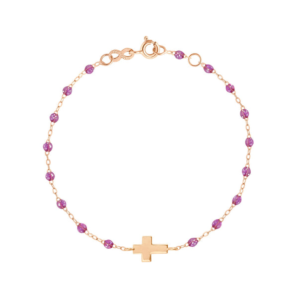 gigi clozeau Bracelet galaxy Croix or rose 17 cm