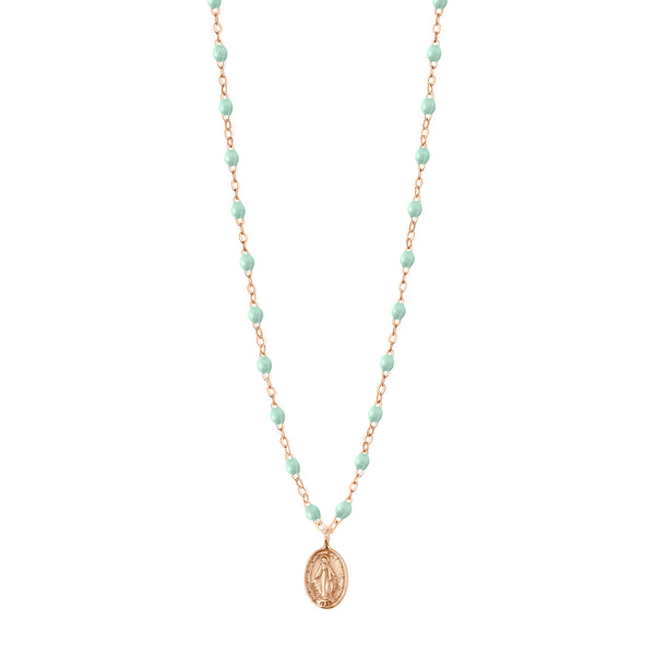 gigi clozeau Collier jade Madone or rose 42 cm