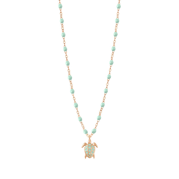 gigi clozeau Collier jade Tortue or rose 42 cm
