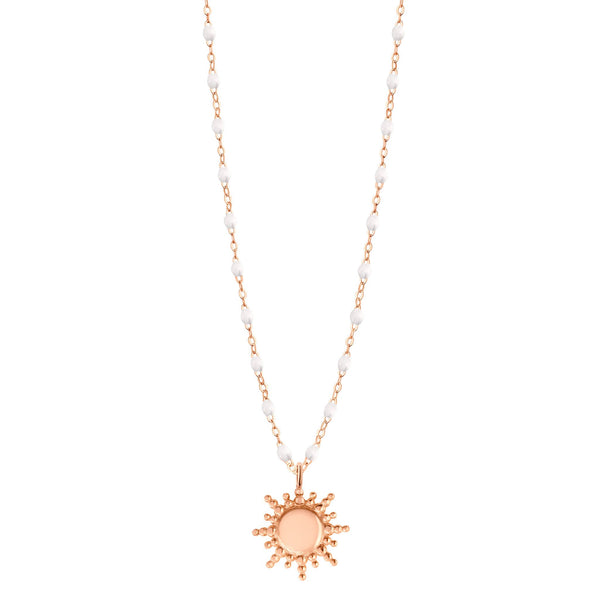 gigi clozeau Collier Soleil blanc or rose 42 cm