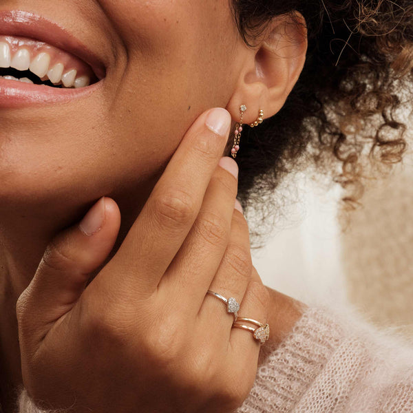 Gigi Clozeau Créoles Lucky Diamants Or Rose