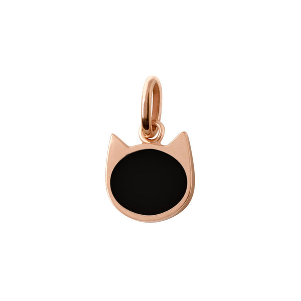 gigi clozeau Pendentif Chat résine noire or rose
