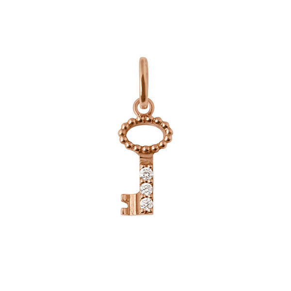 gigi clozeau Pendentif Clé diamants or rose
