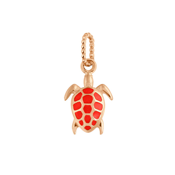 gigi clozeau Pendentif corail Tortue or rose