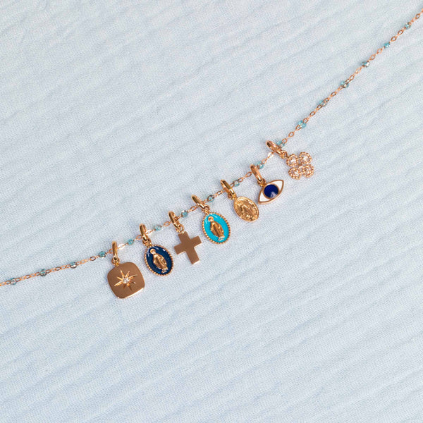 Gigi Clozeau Pendentif Eye Prusse Or Rose