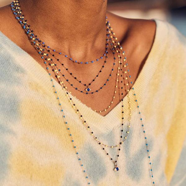 Gigi Clozeau Pendentif Eye Prusse Or Rose