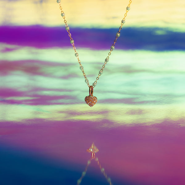Gigi Clozeau Pendentif In Love Diamants Or Rose