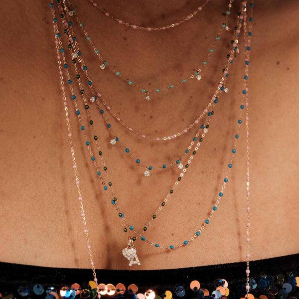 Gigi Clozeau Pendentif In Love Diamants Or Rose