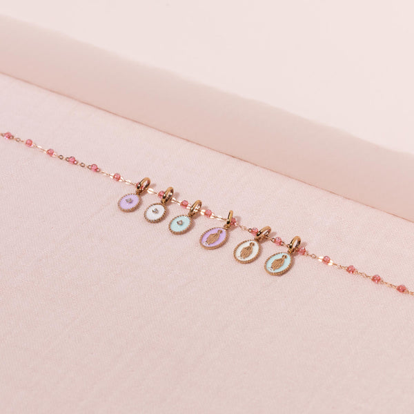 Gigi Clozeau Pendentif Madone Résine Parme Or Rose