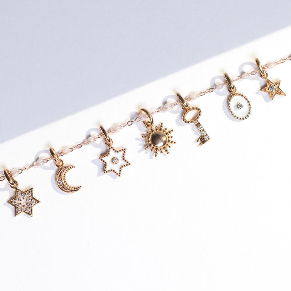 Gigi Clozeau Pendentif Petite Lune Diamant Or Rose