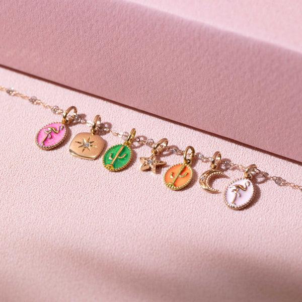 Gigi Clozeau Pendentif Petite Lune Diamant Or Rose
