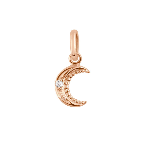 gigi clozeau Pendentif petite Lune diamant or rose