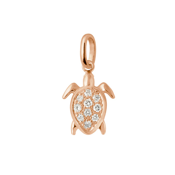gigi clozeau Pendentif Tortue diamants or rose