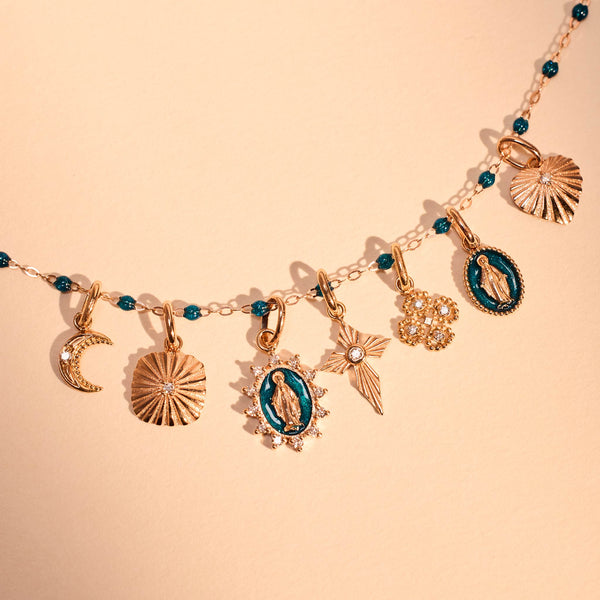 Gigi Clozeau Pendentif Croix Lumière Diamant Or Rose