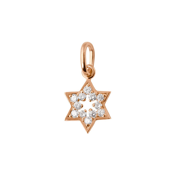 gigi clozeau Pendentif Etoile de David diamants or rose