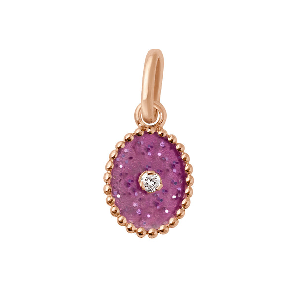 gigi clozeau Pendentif Etoile du Nord résine galaxy diamant or rose