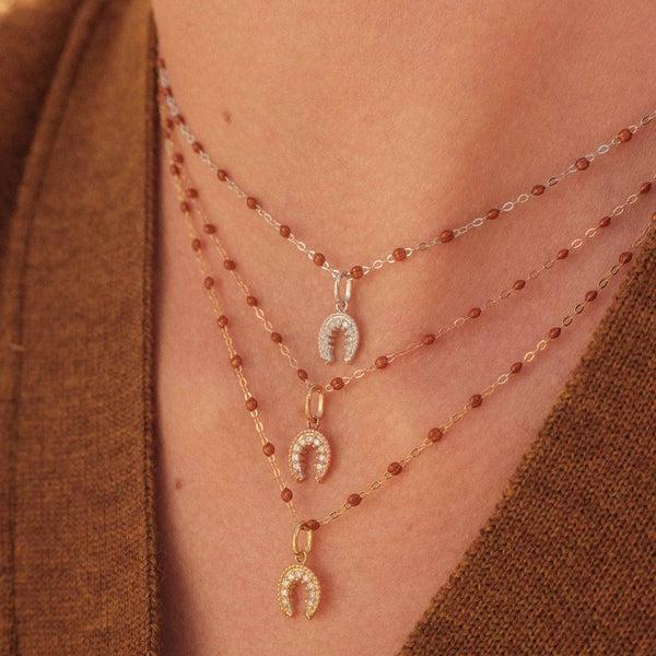 Gigi Clozeau Pendentif Fer à Cheval Diamants Or Rose