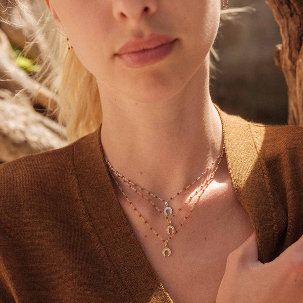 Gigi Clozeau Pendentif Fer à Cheval Diamants Or Rose