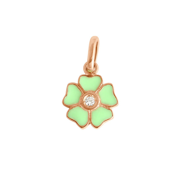 gigi clozeau Pendentif Fleur résine anis diamant or rose