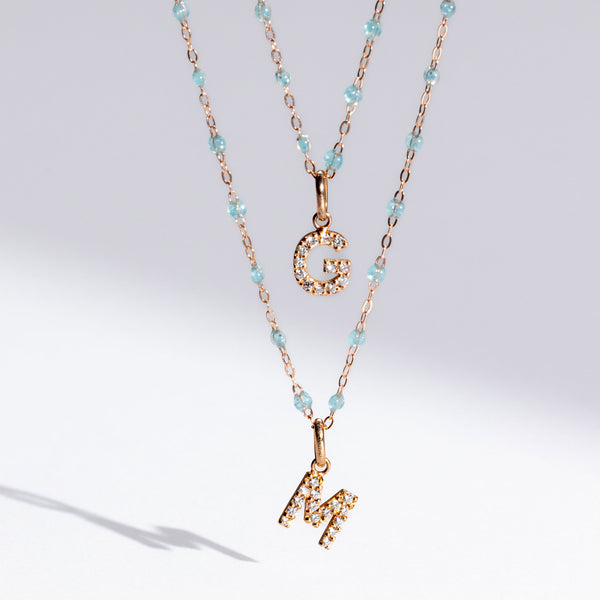 Gigi Clozeau Pendentif Lucky Letter G Or Rose Diamants
