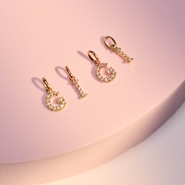 Gigi Clozeau Pendentif Lucky Letter G Or Rose Diamants