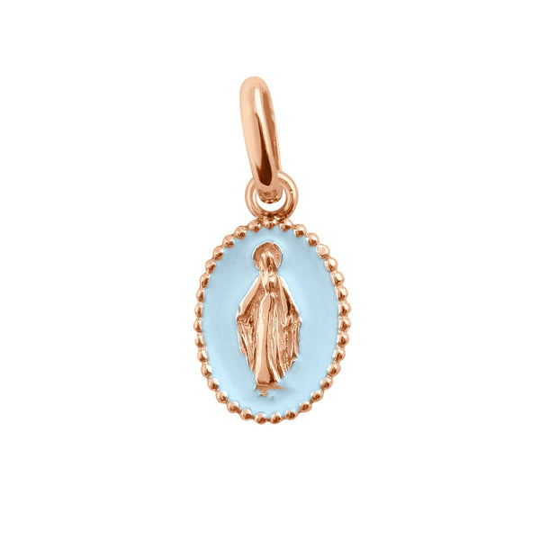 gigi clozeau Pendentif Madone résine bleu layette or rose gigi clozeau Pendentif Madone résine bleu layette or rose