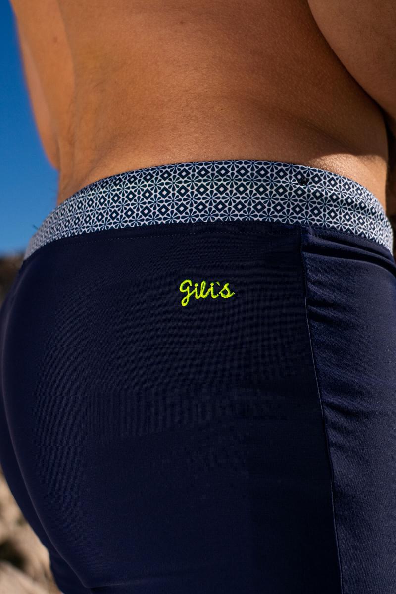Gilis Boxer De Bain Sulawesi - Navy Azulejos Conçu Pour Nager Façonné Pour Le Style