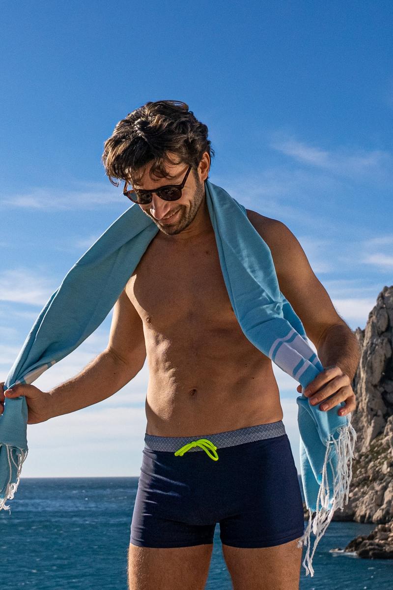 gilis Boxer de bain Sulawesi - Navy Azulejos Conçu pour nager façonné pour le style