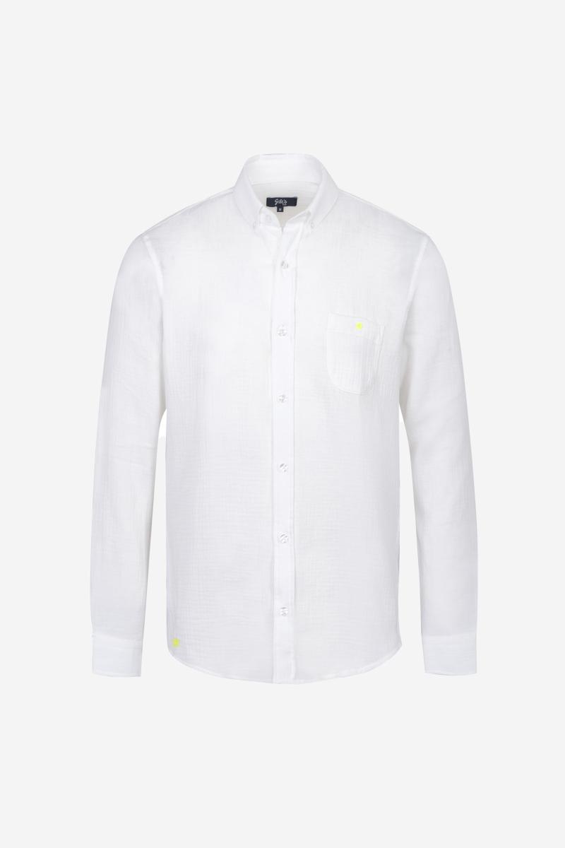 Gilis Chemise Blanche En Gaze De Coton Col Classique