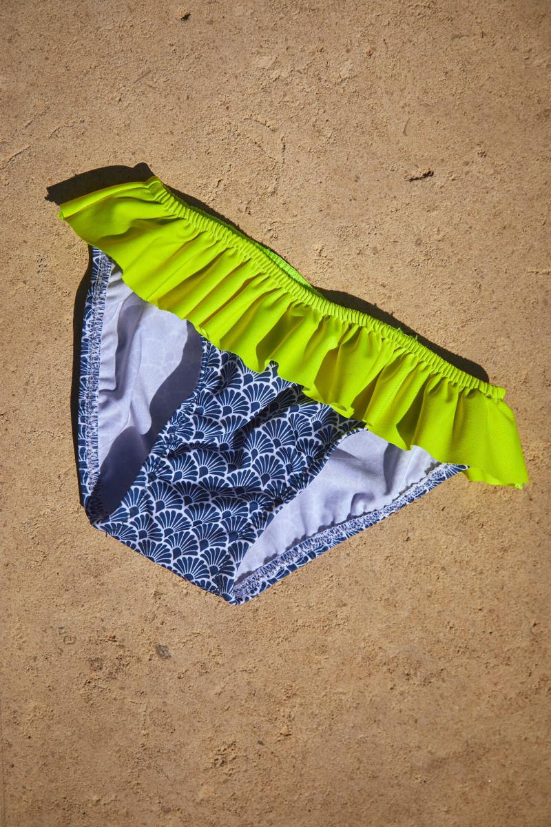 Gilis Culotte De Bain Octavie - Nagoya Taille élastiquée Et Volant Contrasté