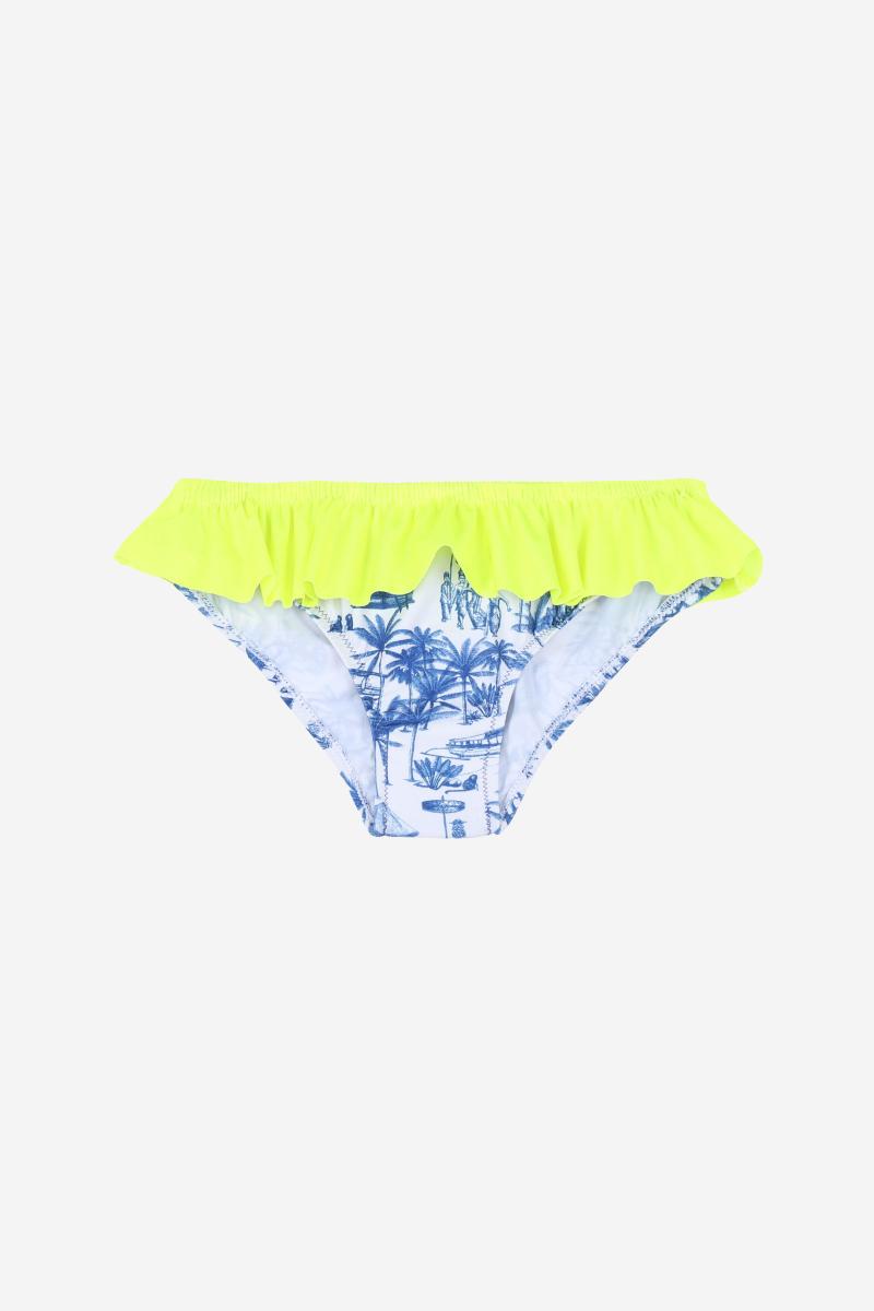 gilis Culotte de bain Octavie - Toile Balinaise Taille élastiquée et volant contrasté