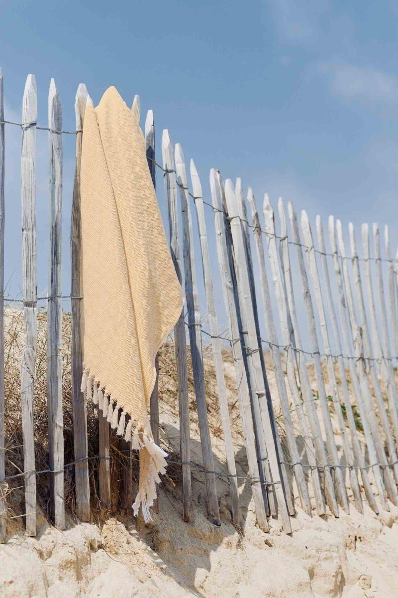 Gilis Fouta En Coton - Jaune 100% Coton