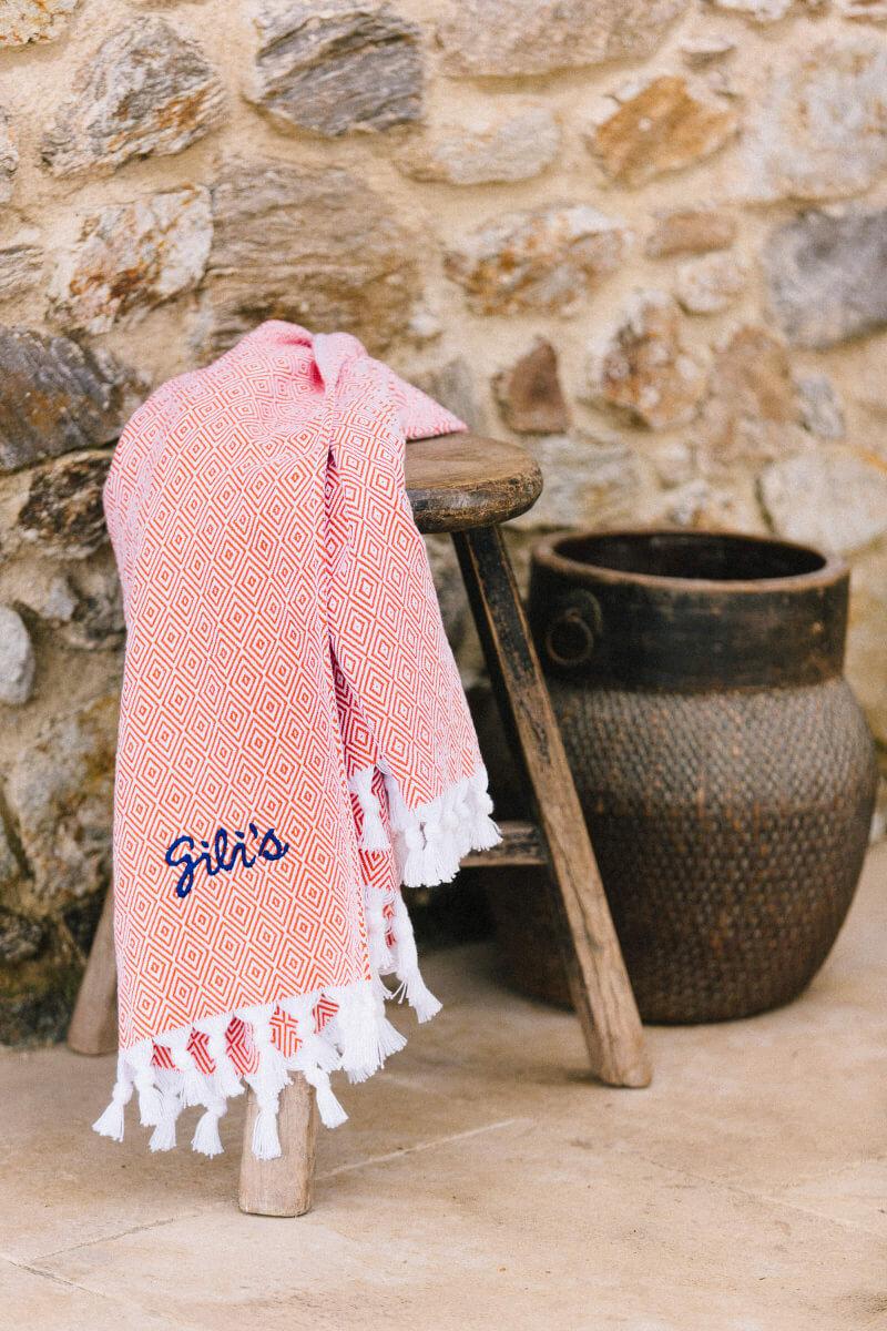 gilis Fouta en coton - terracotta
