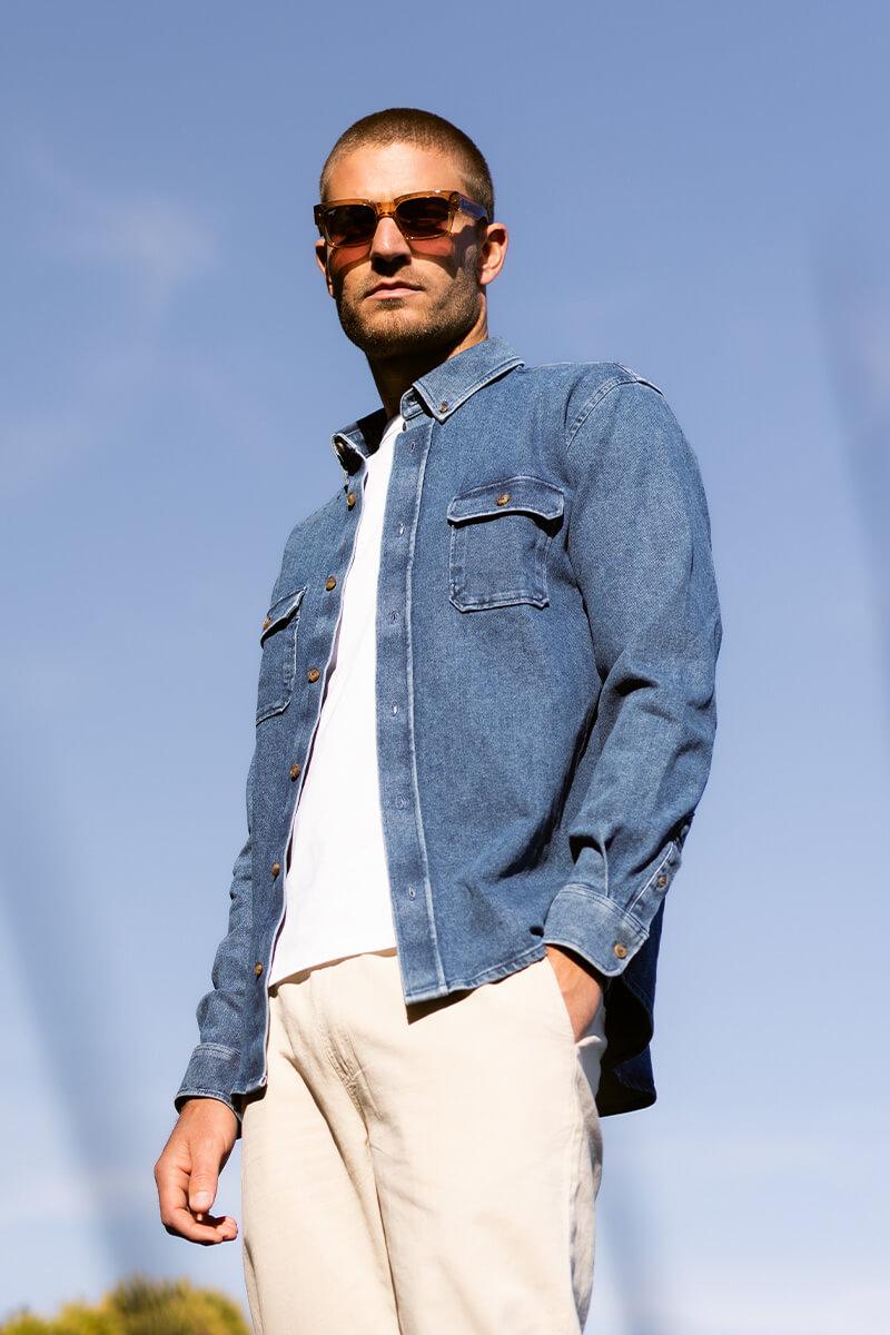 gilis Surchemise Denim col classique 100% coton gilis Surchemise Denim col classique 100% coton