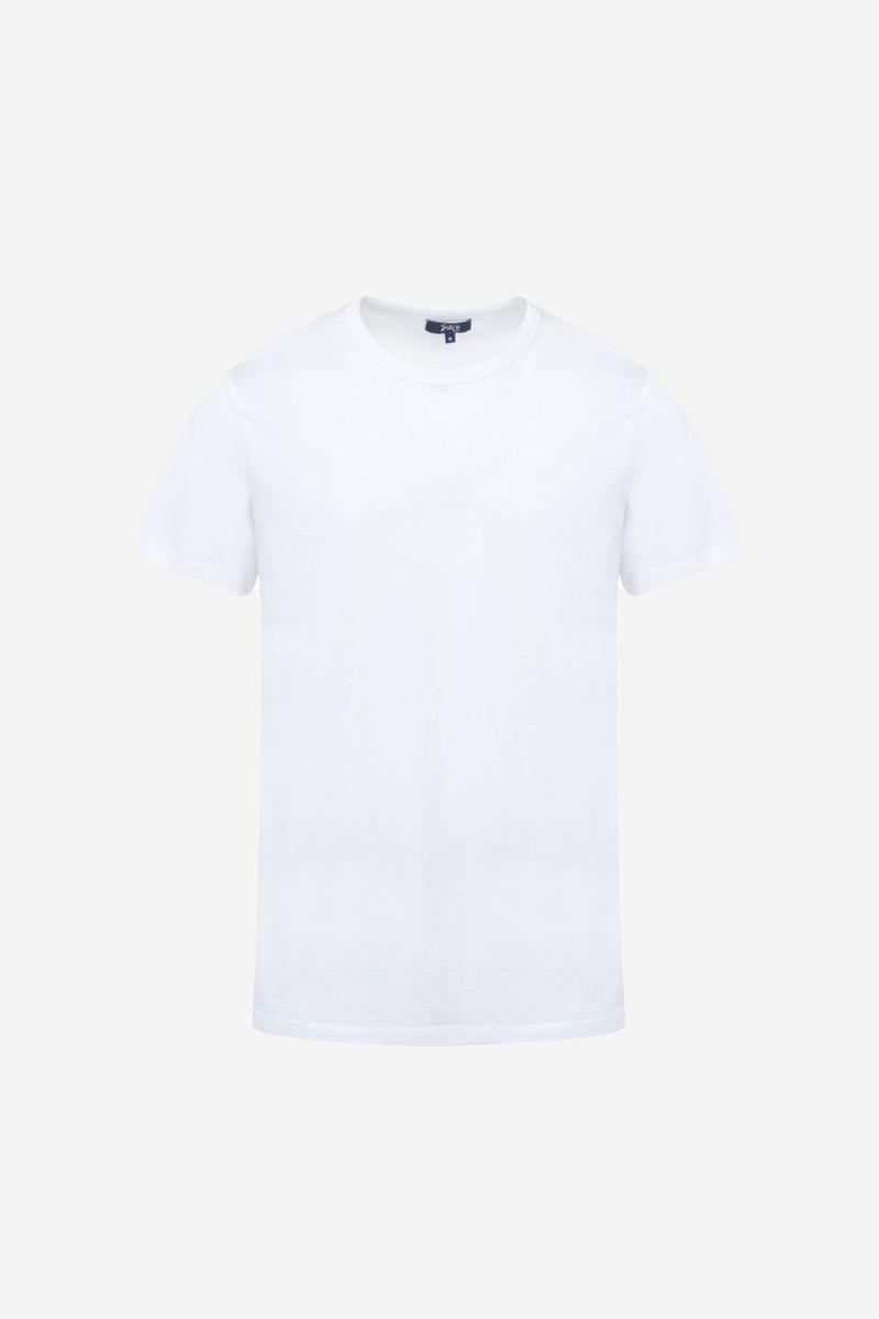 Gilis T-shirt Blanc En Coton Col Rond