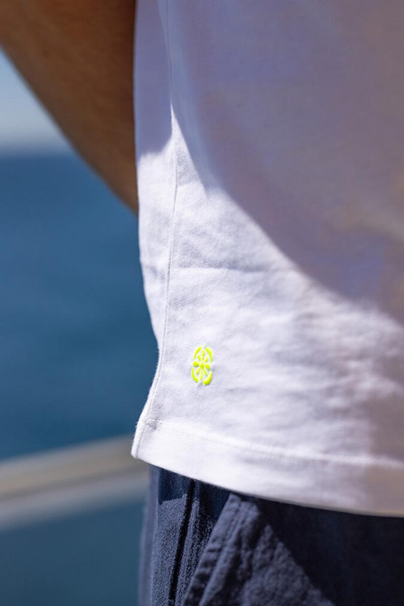 Gilis T-shirt Blanc En Coton Col Rond