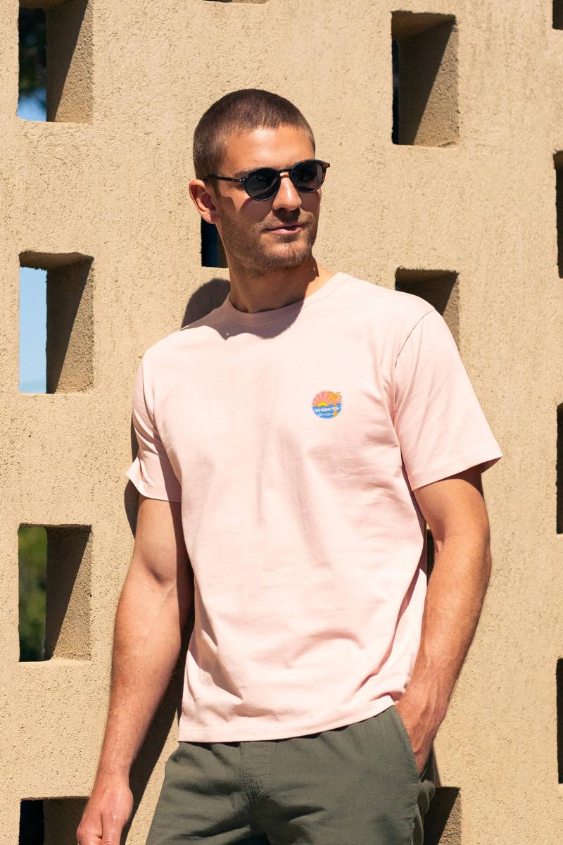 Gilis T-shirt Col Rond IAORANA - Rose Col Rond