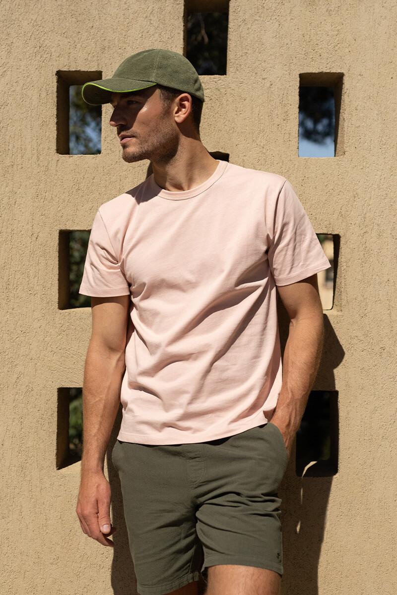 Gilis T-shirt Rose En Coton Col Rond