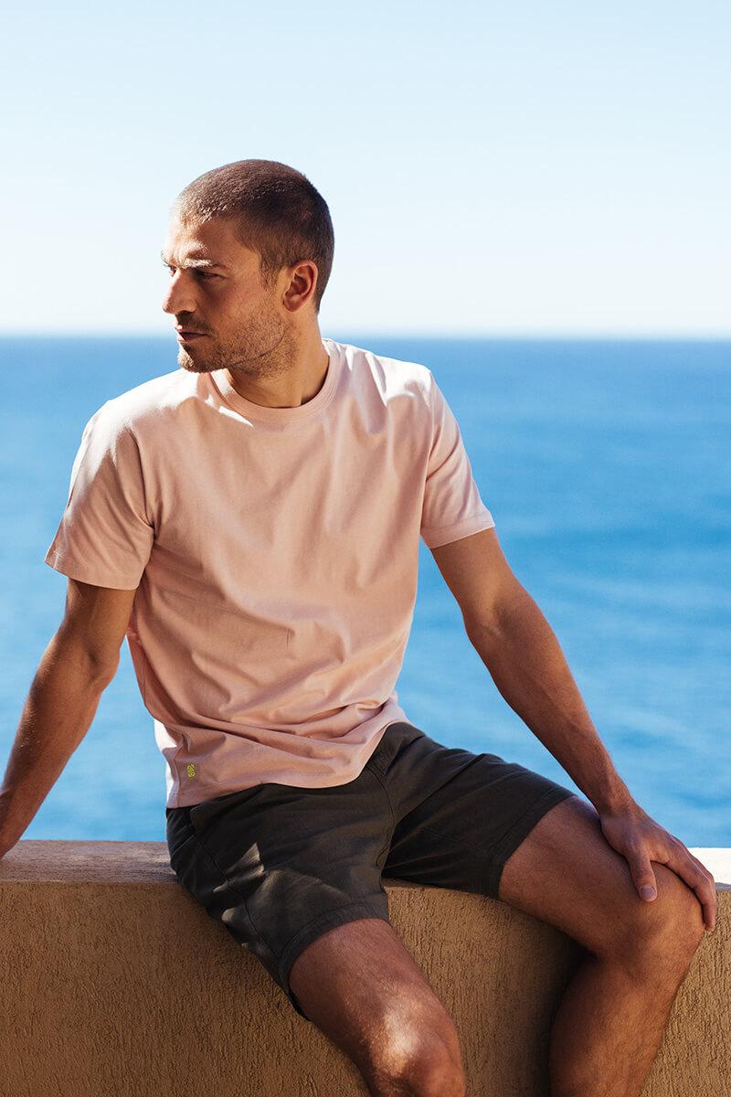 gilis T-shirt Rose en coton Col rond