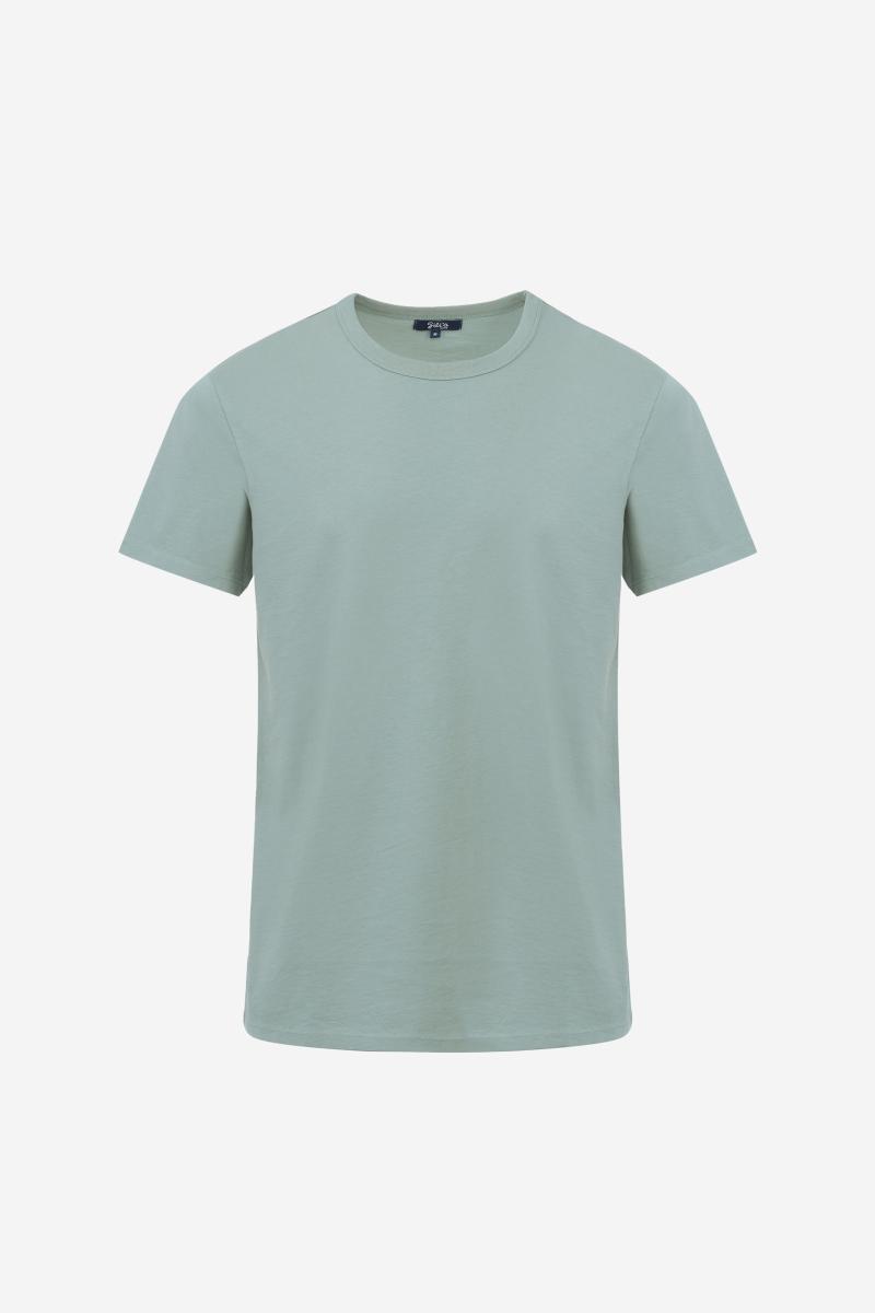 Gilis T-shirt Vert D'eau En Coton Col Rond