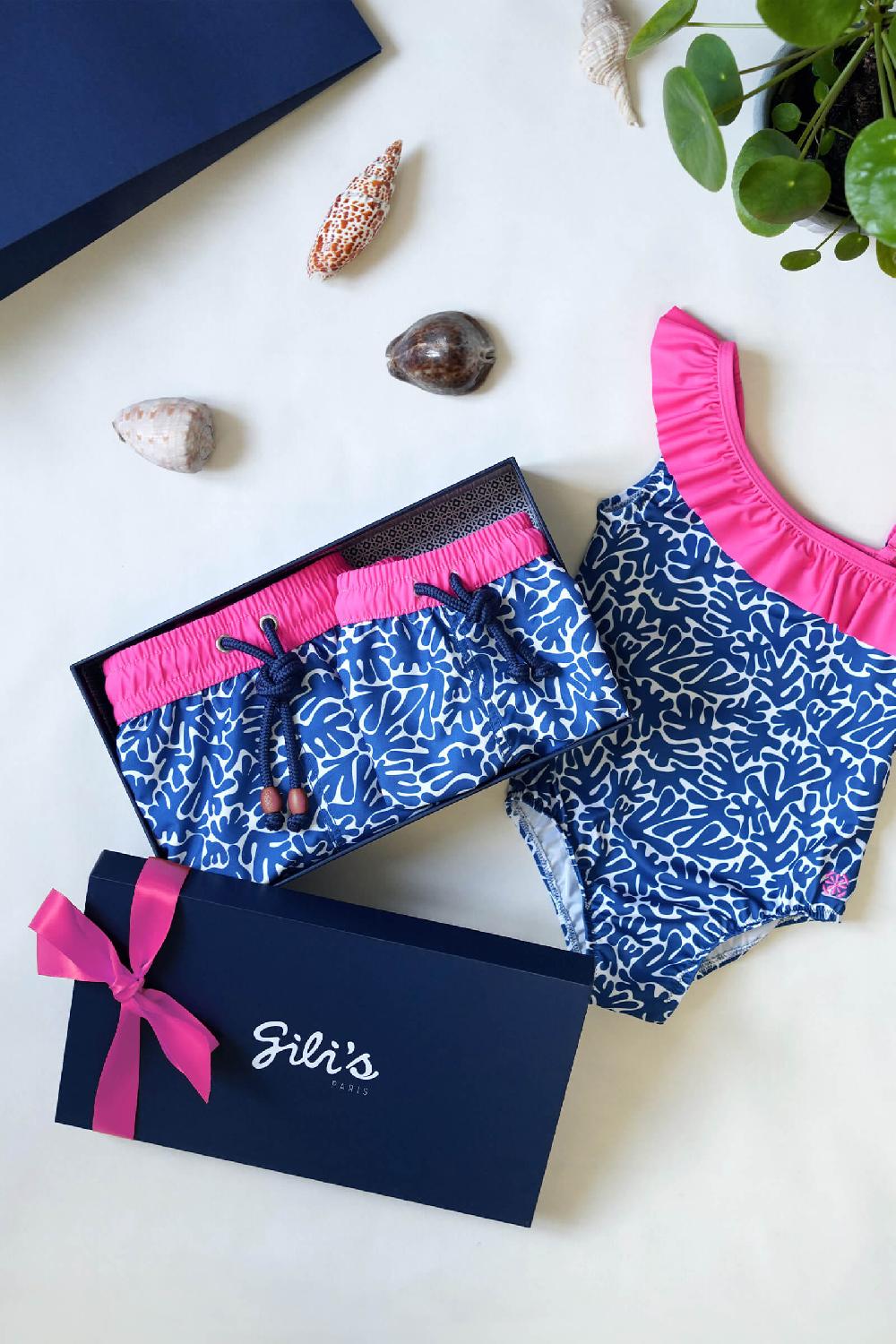 gilis Le pack de maillots de bain papa / garçon & fille - Navy Maupiti